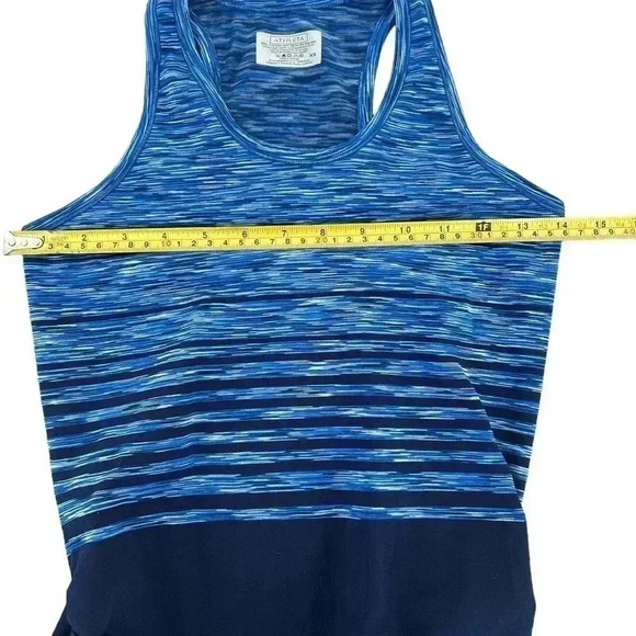 Athleta Finish Fast Racerback Tank Top Blue Stretch Style - Picture 2 of 6